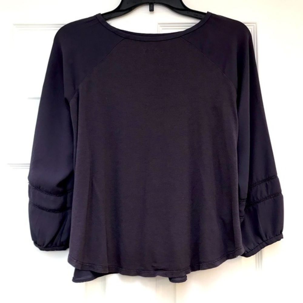 Ann Taylor Loft Raglan Long Sleeve Plum Top-Size XSP